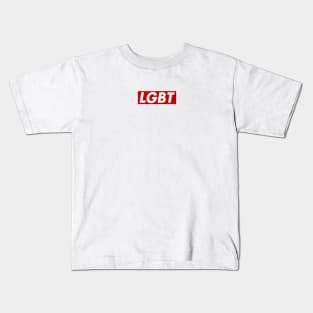 LGBT box logo red Kids T-Shirt